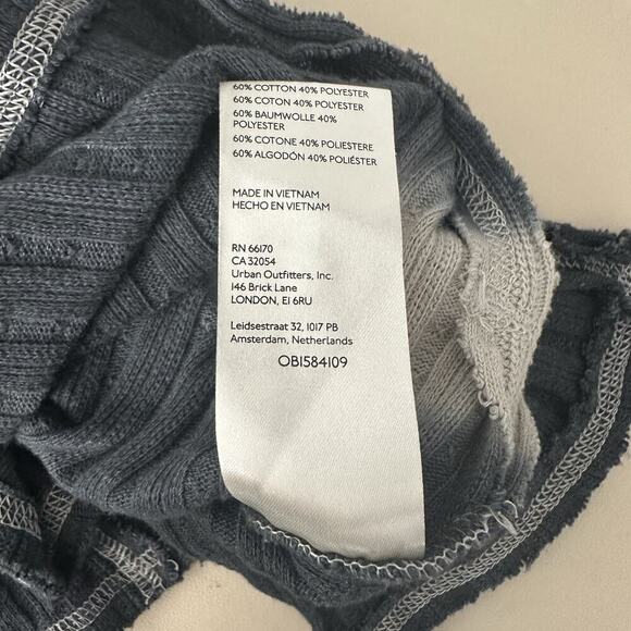 We The Free People Sunset Tee Womens Small Gray Striped LS Ribbed Grunge Beach - Picture 11 of 12